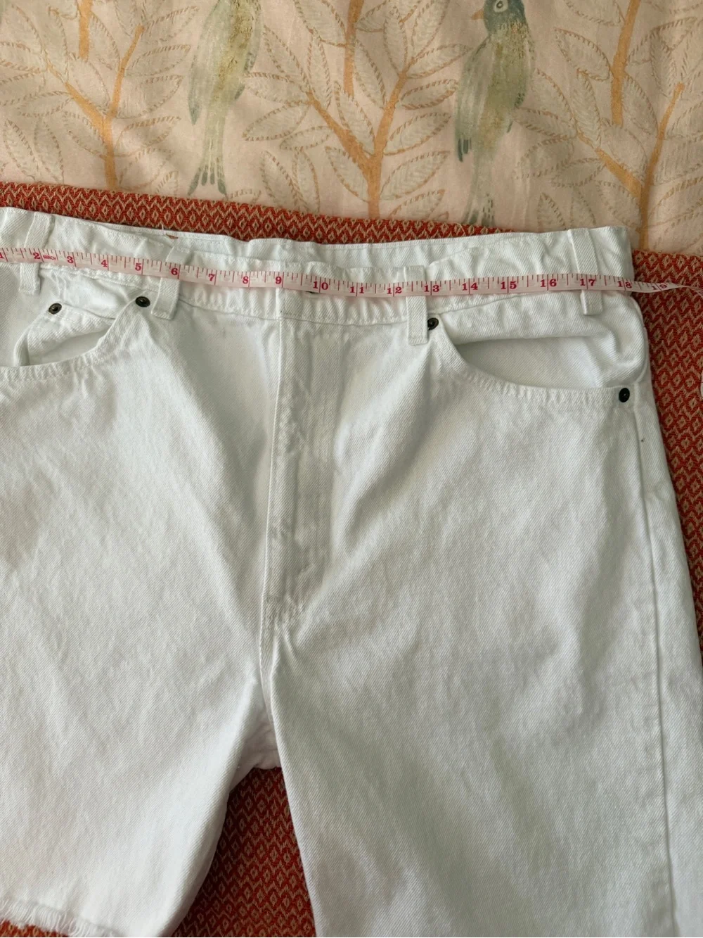 Levi's White 505 Straight-Leg Jean cut off shorts